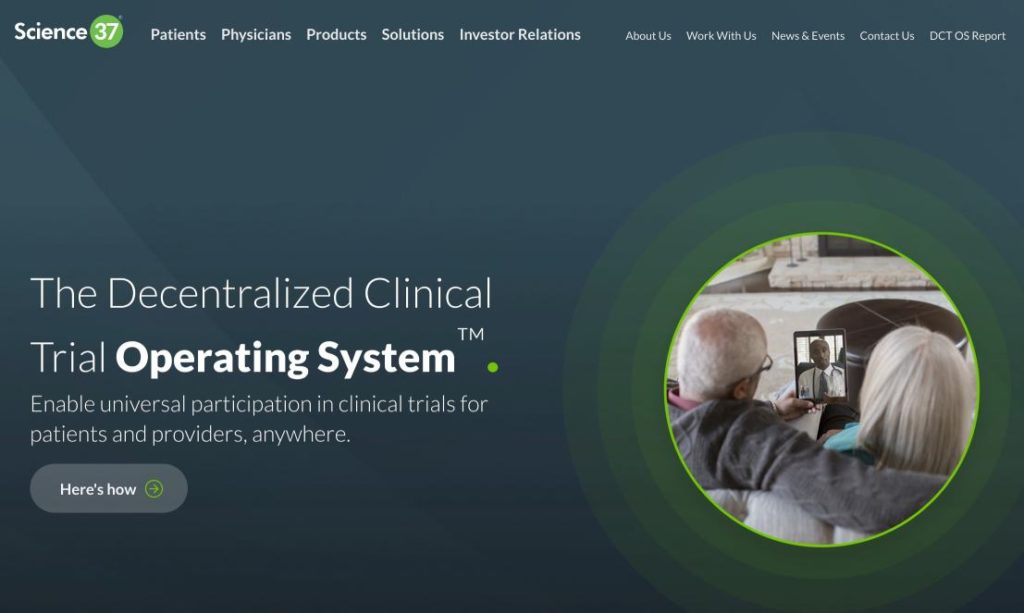 Science 37 homepage