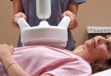 GE HealthCare bets on dense breast screening with two new ultrasound tools woman receiving automated ci